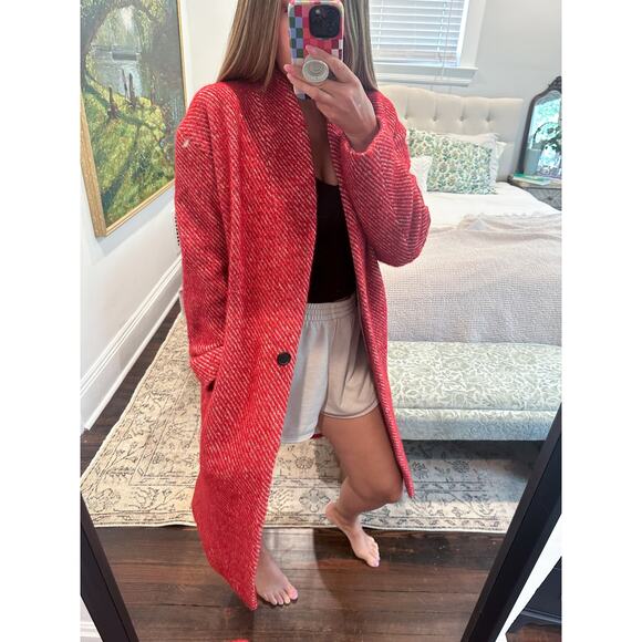 NWOT Irinia Red Wool Blend Coat 34 - Picture 3 of 9